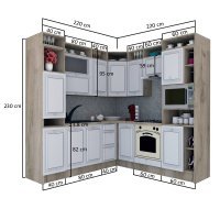 Bucatarie de Colt LEEA ART CORNER FRONT MDF PORTAL 220-220 B DR. K002 / decor 263